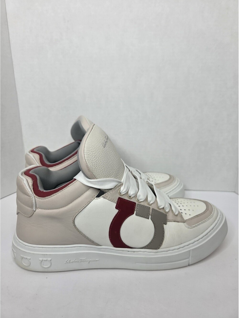 Salvatore Ferragamo “Marvelous” Leather High‑Top Sneakers | Size 10.5M